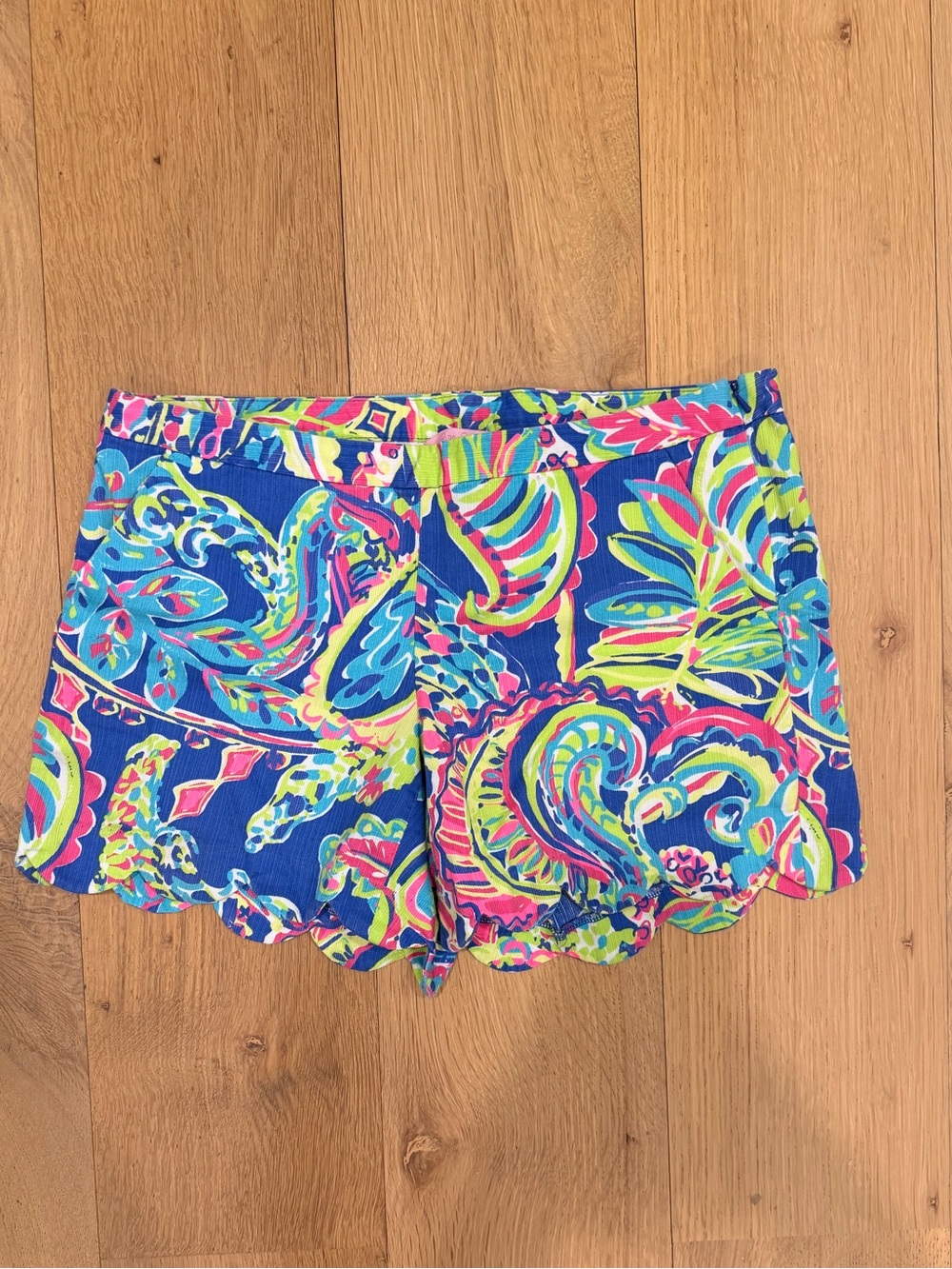 Lilly Pulitzer Scalloped Hem Printed Shorts Size 4 Multicolor Cotton